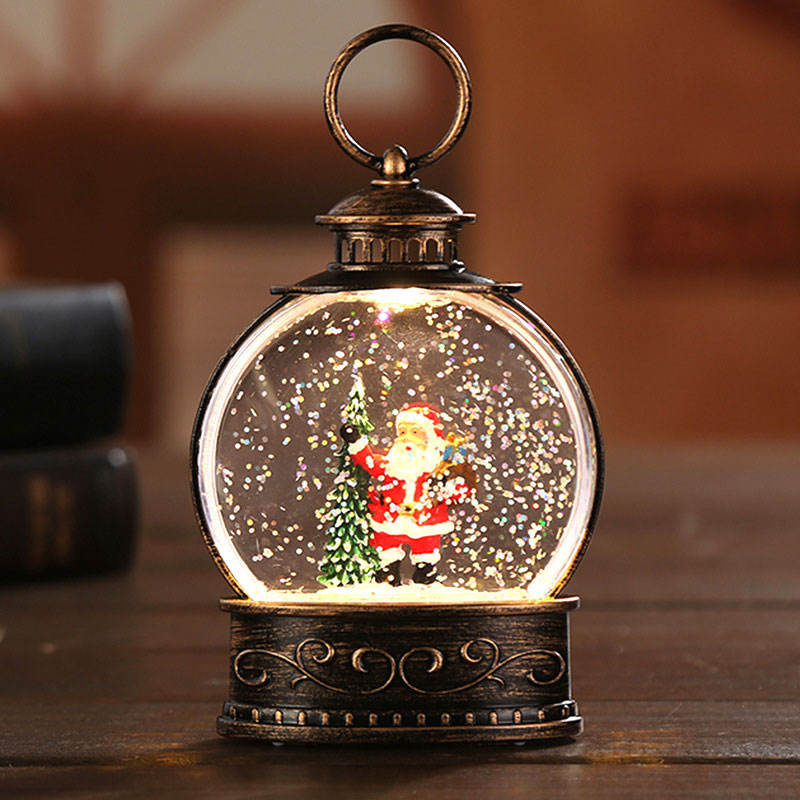 Santa Glow Snow Globe Lantern