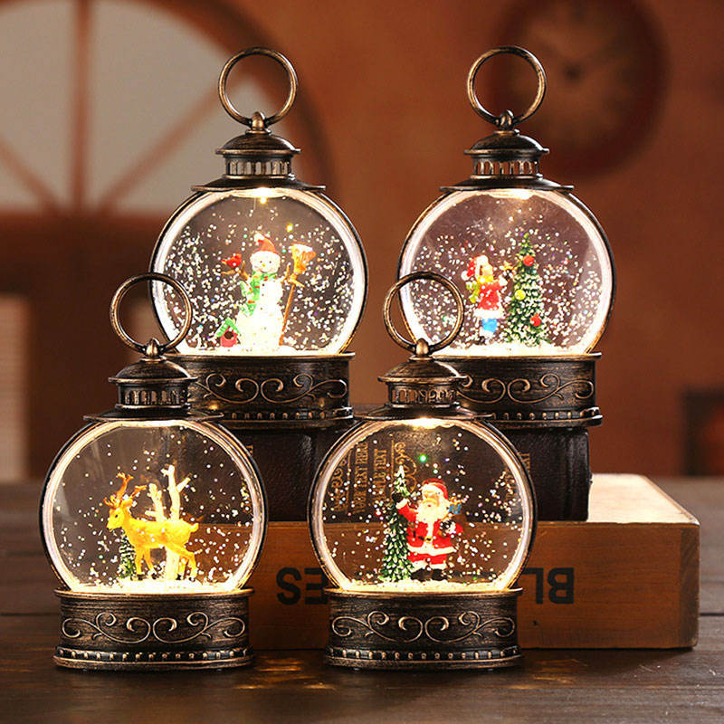 Santa Glow Snow Globe Lantern