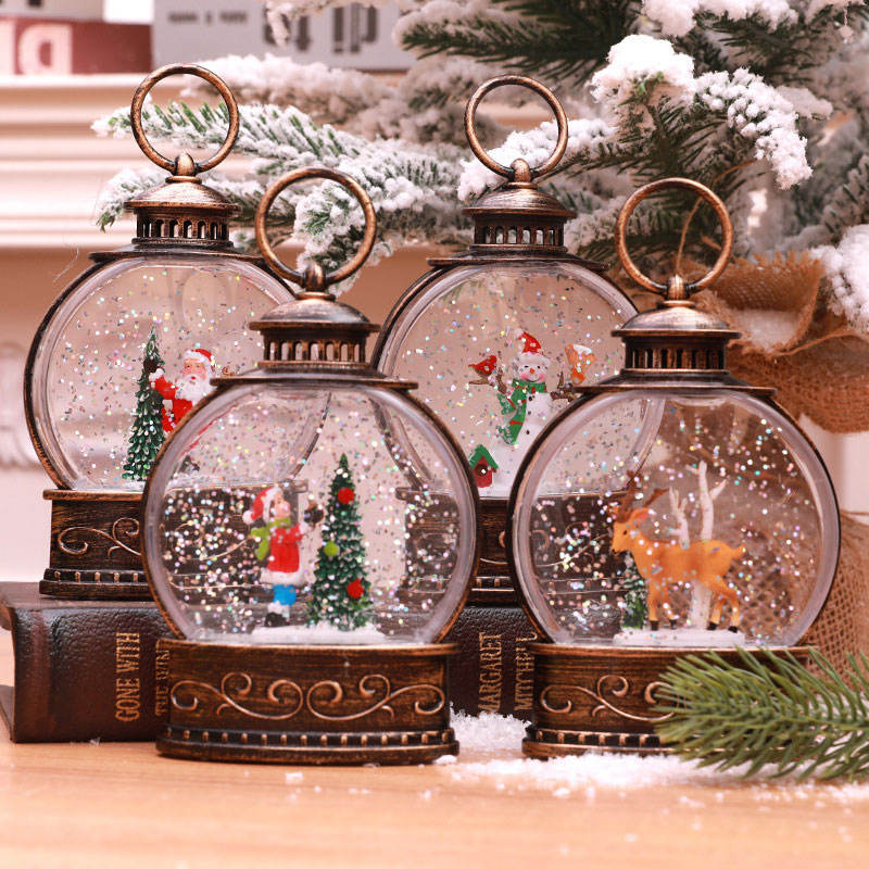 Santa Glow Snow Globe Lantern